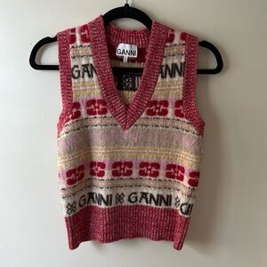 GANNI v-neck wool vest